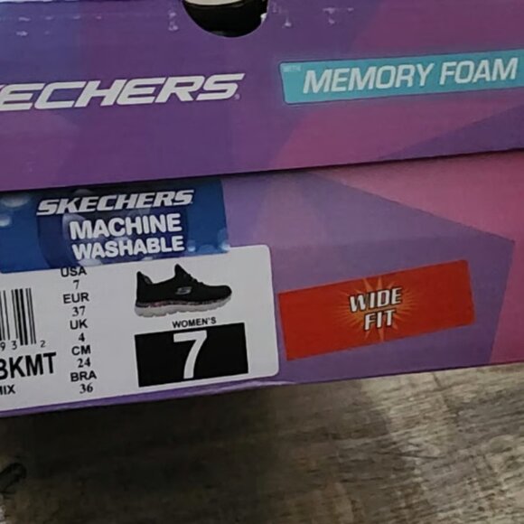 Skechers Summits Vegan Washable Bungee Sneakers - Party Mix /Black Multi, 7 Wide - Picture 6 of 10